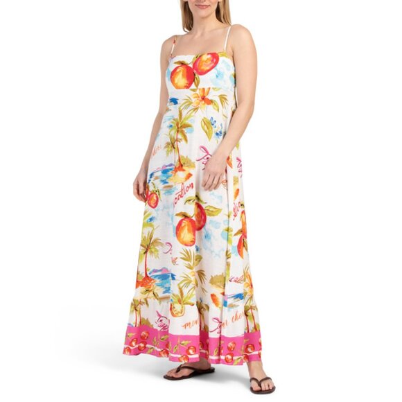 LABEL OF LOVE multi Linen Blend Nalani Cover-up Midi Dress - Picture 1 of 2